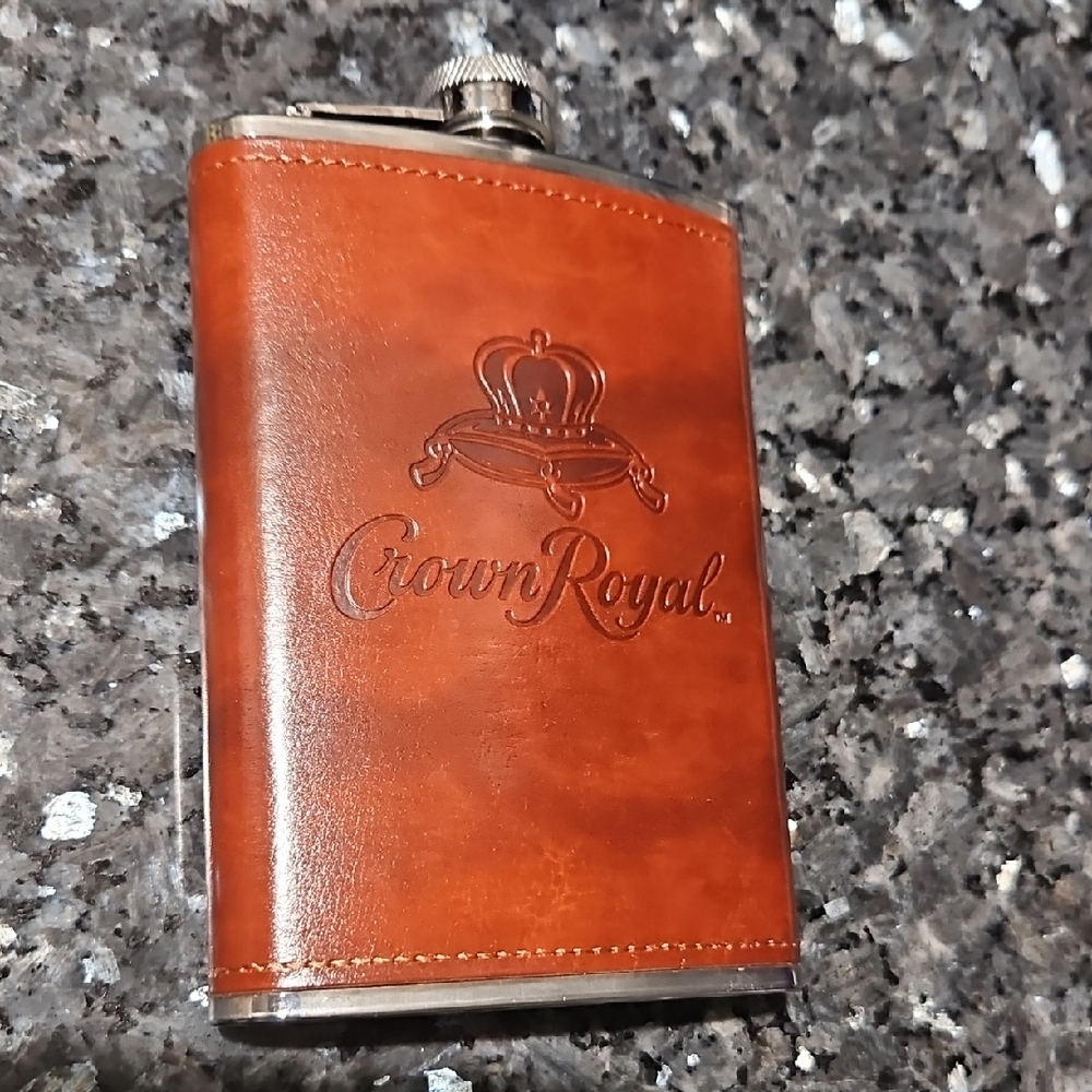 Crown Royal Brown Leather Flask